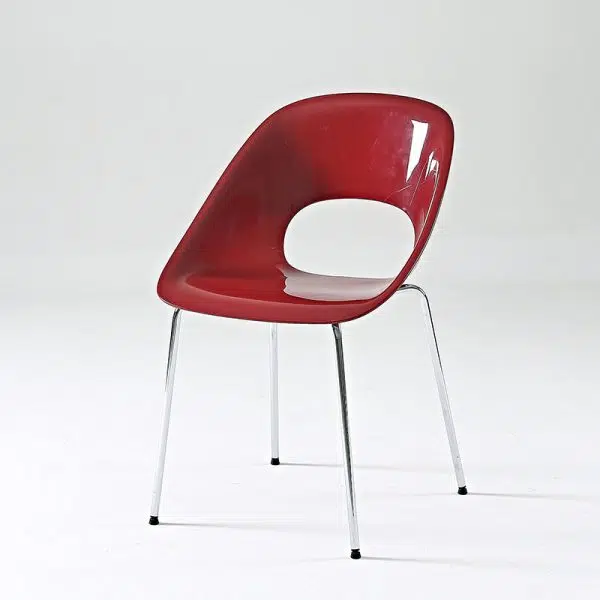 Contemporary Creative Square Hollow Out Backrest PP Metal Dining Chair For Dining Room - Image 19