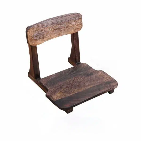 Traditional Japanese Square Paulownia Wood Cotton Linen Chair Tatami Backrest For Entertainment Room - Image 27