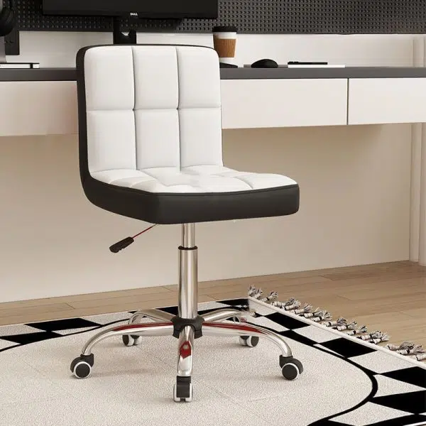 Modern Simplicity Leather Steel SGS Sponge Square Lattice Desk Chair Backrest Swivel Adjustable For Home Office - Image 14