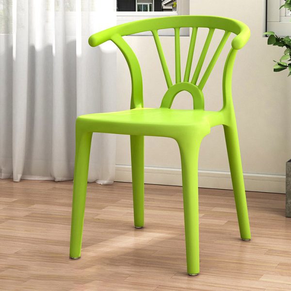 Contemporary Scandinavian Arc Plastic Stackable Dining Chair Backrest For Dining Room - Image 12