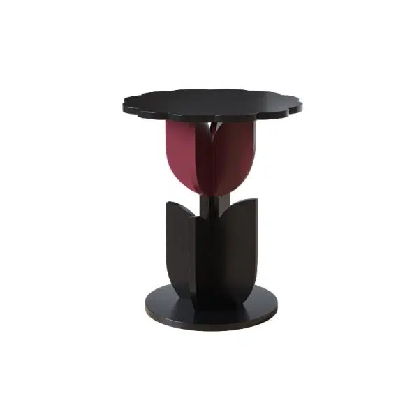 Contemporary Creative Petal Round Tabletop Pine Glass Side Table For Living Room - Image 21