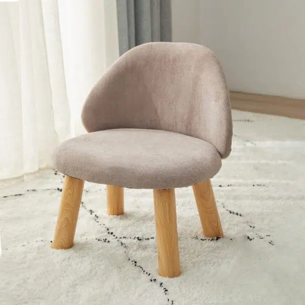 Contemporary Nordic Fabric Round Footstool Backrest For Entryways - Image 13
