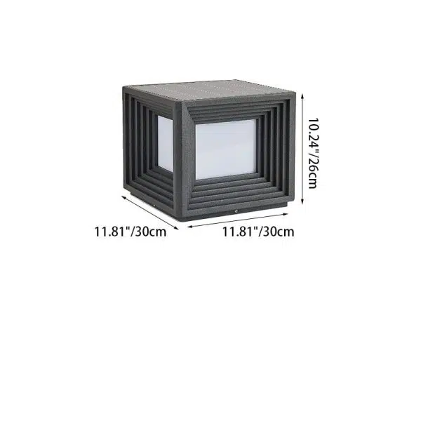 Modern Simplicity Rectangular Stainless Steel Acrylic LED Post Head Light For Outdoor Patio - Image 5