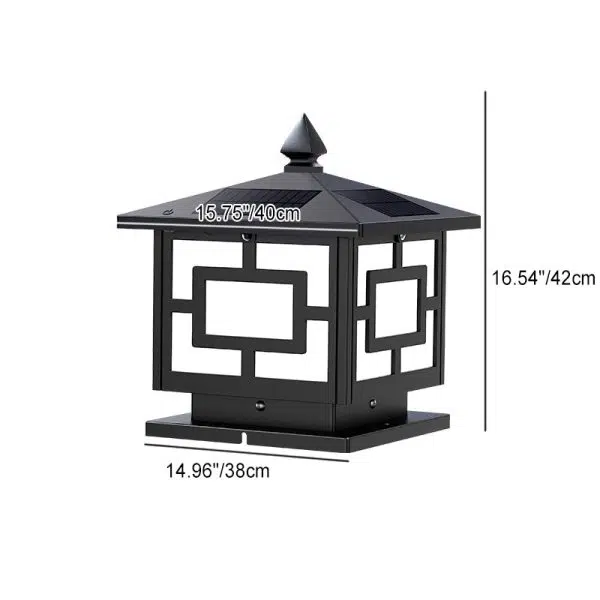 Traditional Chinese Solar Waterproof ABS Acrylic Square Lantern LED Landscape Lighting Outdoor Light For Outdoor Patio - Image 10