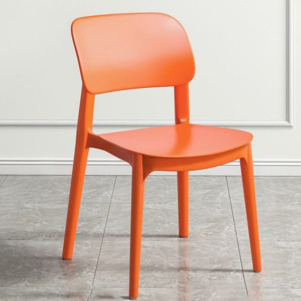 Contemporary Nordic Macaron Plastic Square Stackable Dining Chair Open Back For Dining Room - Image 10