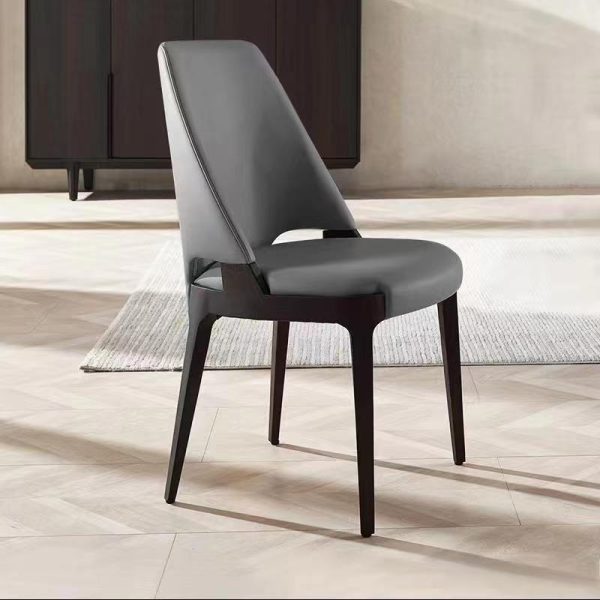 Contemporary Luxury Square Microfiber Leather Upholstered Dining Chair Backrest For Dining Room - Image 7