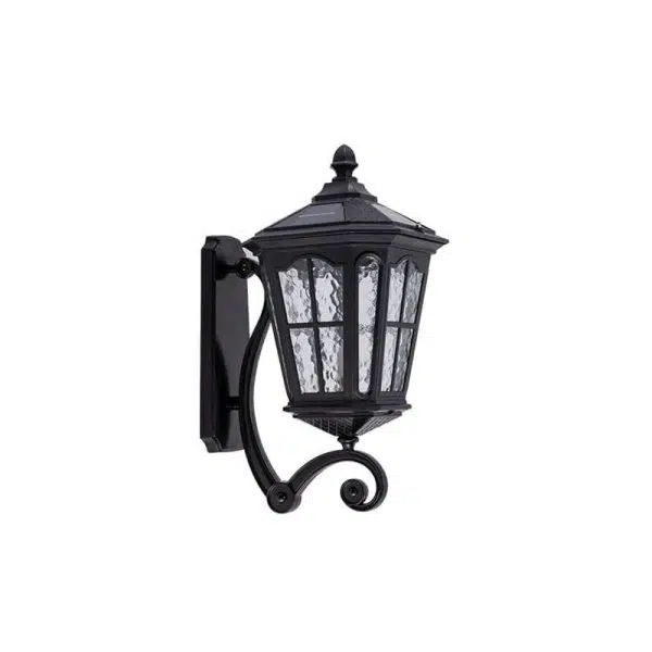 European Solar Outdoor Lantern Aluminum Glass Waterproof 1-Light Wall Sconce Lamp - Image 11