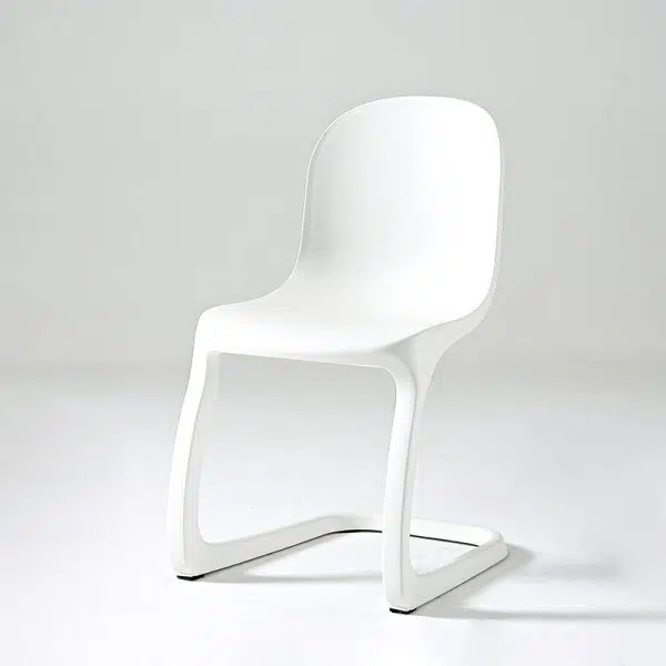 Contemporary Scandinavian Bow Frame Plastic Billet Steel Dining Chair Backrest For Dining Room - Image 20