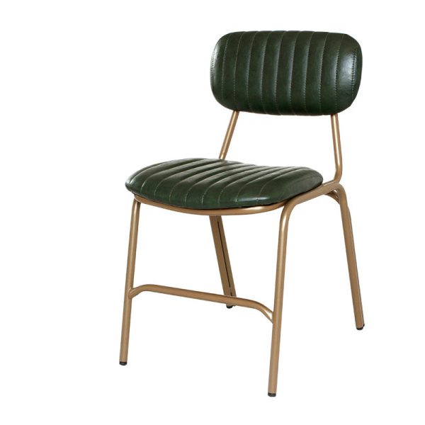 Contemporary Industrial Leather Iron Square Elliptical Stripe Dining Chair Backrest Footrest For Dining Room - Image 31