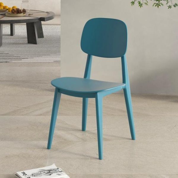 Contemporary Scandinavian Macaron Plastic Square Dining Chair Backrest For Dining Room - Image 10