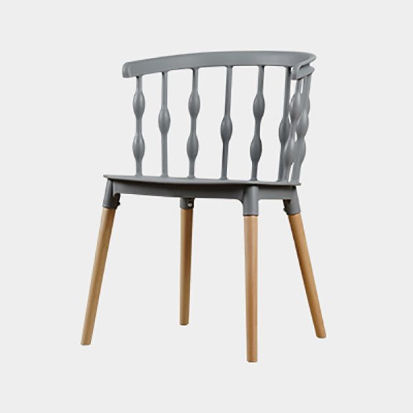 Contemporary Creative Square Vertical Strip PP Plastic Beechwood Dining Chair Backrest For Dining Room - Image 16