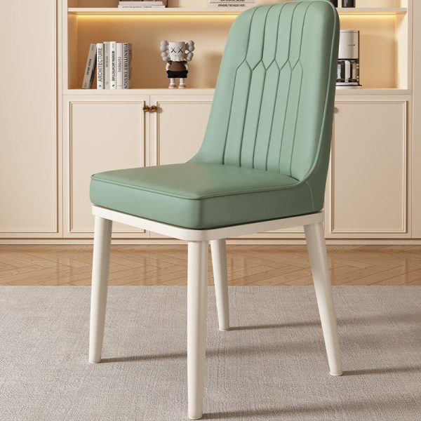 Contemporary Luxury Square PU Leather Upholstered Dining Chair Backrest For Dining Room - Image 12