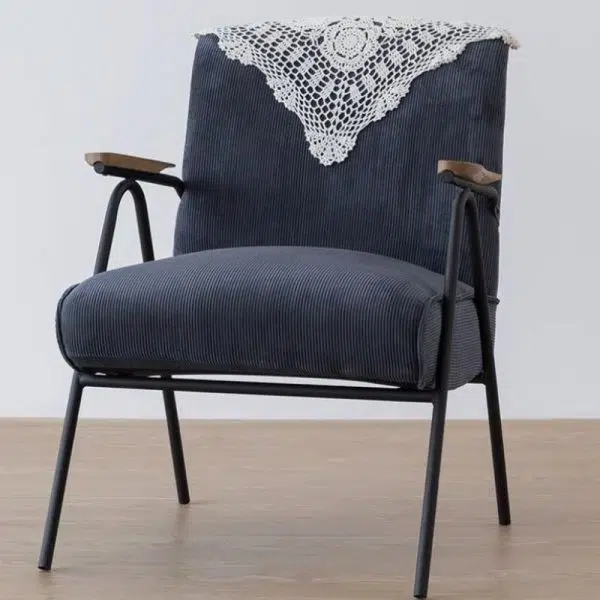 Contemporary Scandinavian Square Cushion Cotton Linen High Resilience Sponge Carbon Steel Accent Chair Backrest Armrest For Living Room - Image 12