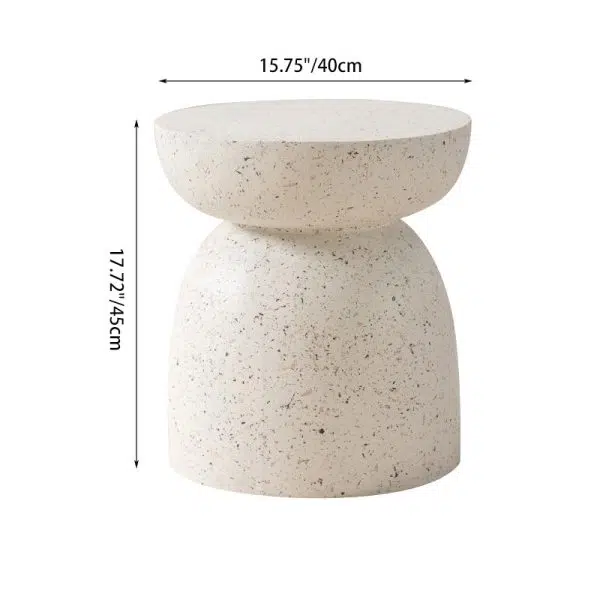 Contemporary Nordic Round Cylinder Magnesium Oxide End Table For Bedroom - Image 5