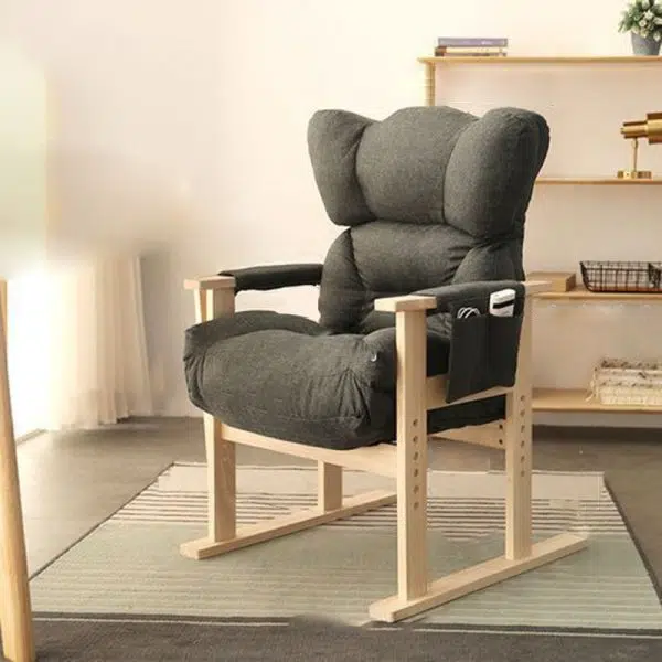 Modern Simplicity Fabric Upholstered Wood Frame Accent Chair Adjustable Backrest Armrest For Home Office - Image 16