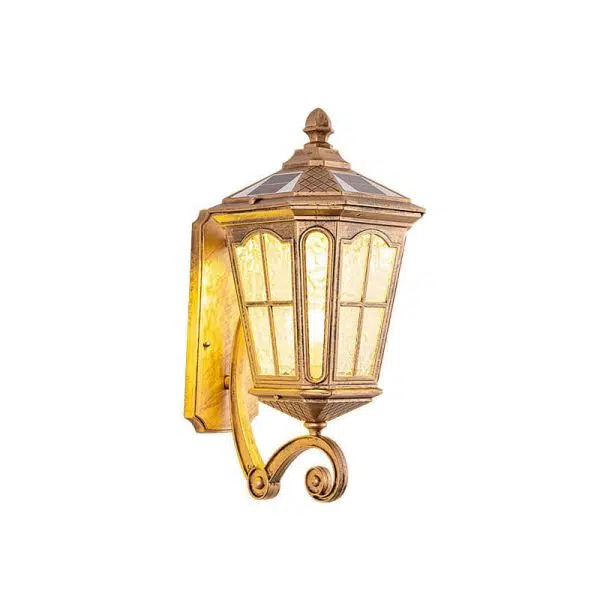 European Solar Outdoor Lantern Aluminum Glass Waterproof 1-Light Wall Sconce Lamp - Image 12