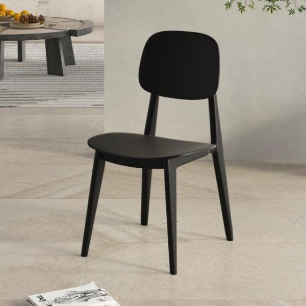 Contemporary Scandinavian Macaron Plastic Square Dining Chair Backrest For Dining Room - Image 11