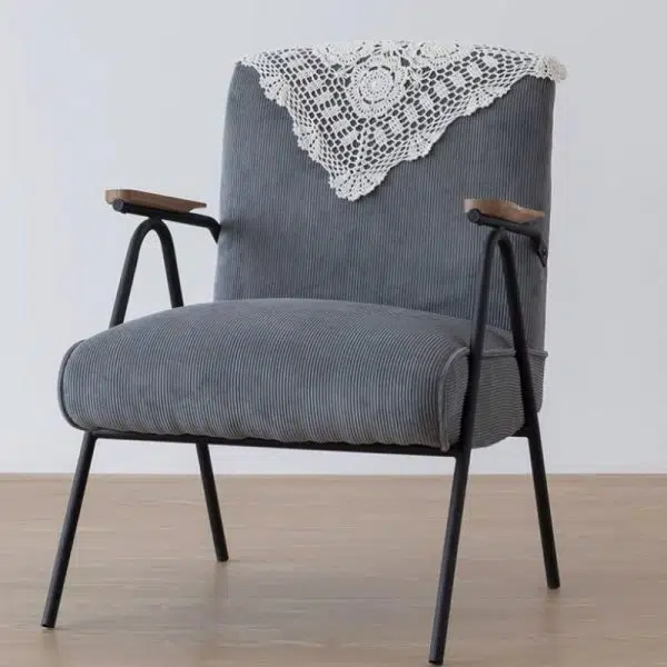 Contemporary Scandinavian Square Cushion Cotton Linen High Resilience Sponge Carbon Steel Accent Chair Backrest Armrest For Living Room - Image 13