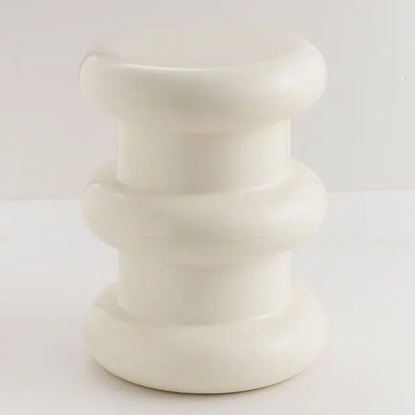 Contemporary Scandinavian Cylinder Frame Plastic Acrylic Vanity Stool 1-Leg For Bedroom - Image 22