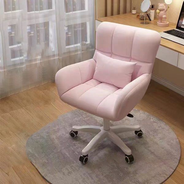 Contemporary Nordic Square Velvet Upholstered Swivel Desk Chair Height Adjustable Backrest Armrest For Home Office - Image 3