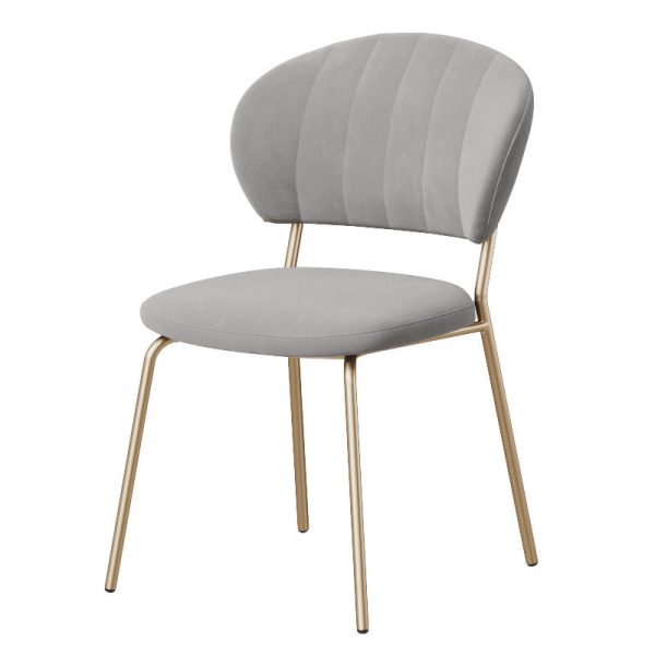Contemporary Nordic Round Cotton Linen Upholstered Dining Chair Backrest For Dining Room - Image 12