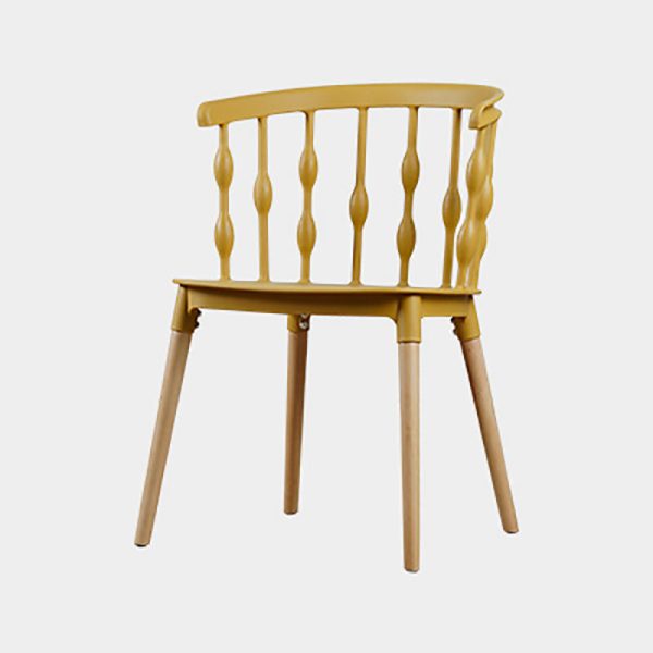 Contemporary Creative Square Vertical Strip PP Plastic Beechwood Dining Chair Backrest For Dining Room - Image 10