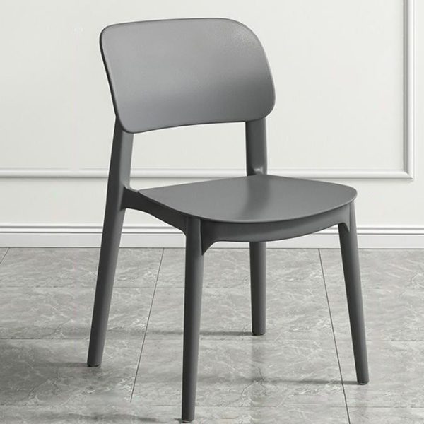 Contemporary Nordic Macaron Plastic Square Stackable Dining Chair Open Back For Dining Room - Image 11