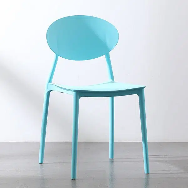 Contemporary Nordic Square Plastic Chair Backrest Armless For Living Room - Image 9