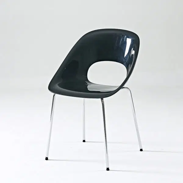 Contemporary Creative Square Hollow Out Backrest PP Metal Dining Chair For Dining Room - Image 20