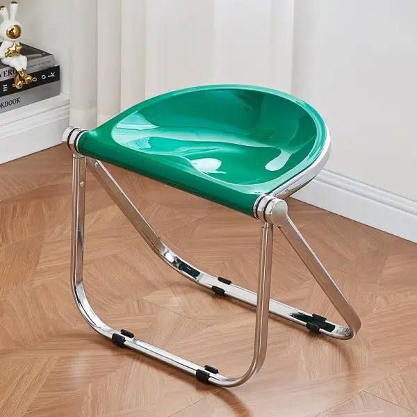 Contemporary Creative Oval Plastic Iron Chair Backless Armless For Living Room - Image 13