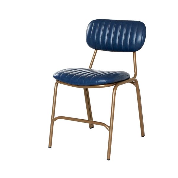 Contemporary Industrial Leather Iron Square Elliptical Stripe Dining Chair Backrest Footrest For Dining Room - Image 32