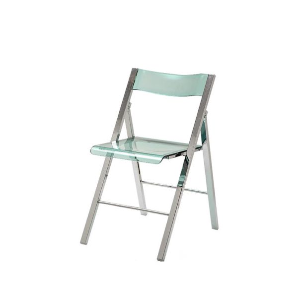 Contemporary Nordic Square Acrylic Metal Dining Chair Foldable For Dining Room - Image 17
