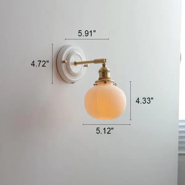 Vintage Japanese Ceramic Brass 1-Light Wall Sconce Lamp - Image 23