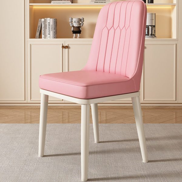 Contemporary Luxury Square PU Leather Upholstered Dining Chair Backrest For Dining Room - Image 13