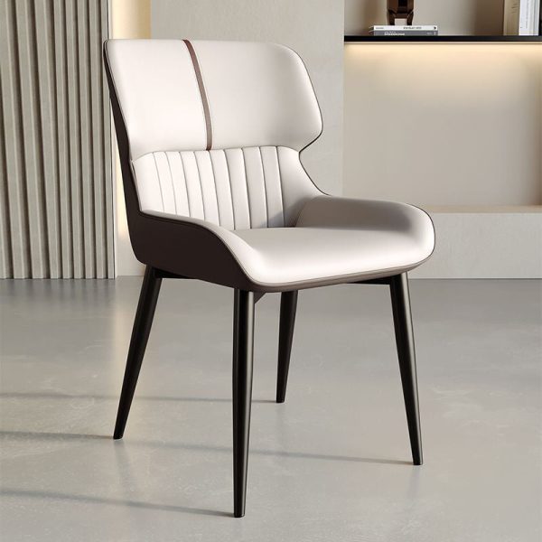 Contemporary Luxury Square PU Leather Upholstered Dining Chair Backrest For Dining Room - Image 8