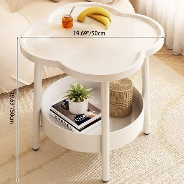 Contemporary Creative Floral Clover Iron End Table Storage Basket For Living Room - Image 6