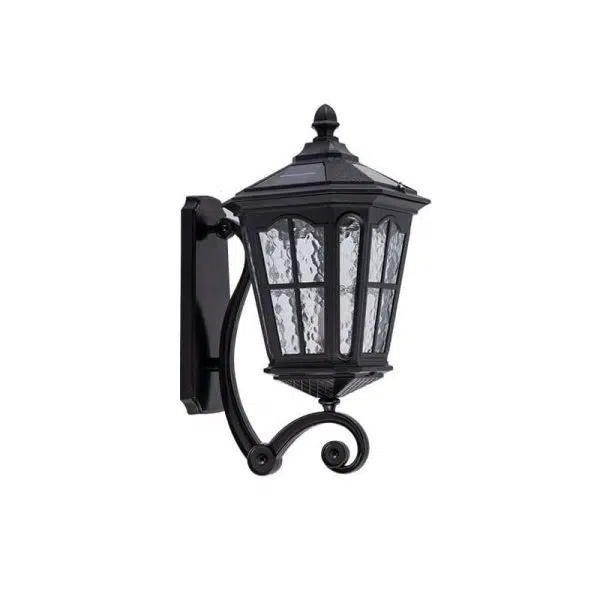 European Solar Outdoor Lantern Aluminum Glass Waterproof 1-Light Wall Sconce Lamp - Image 13