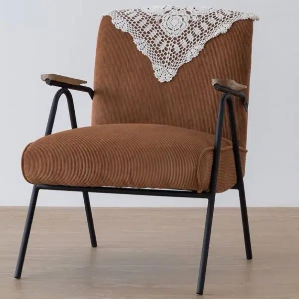 Contemporary Scandinavian Square Cushion Cotton Linen High Resilience Sponge Carbon Steel Accent Chair Backrest Armrest For Living Room - Image 14