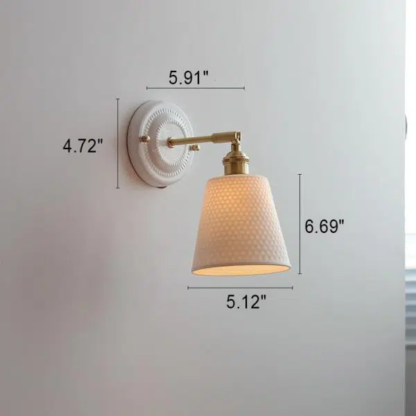 Vintage Japanese Ceramic Brass 1-Light Wall Sconce Lamp - Image 24