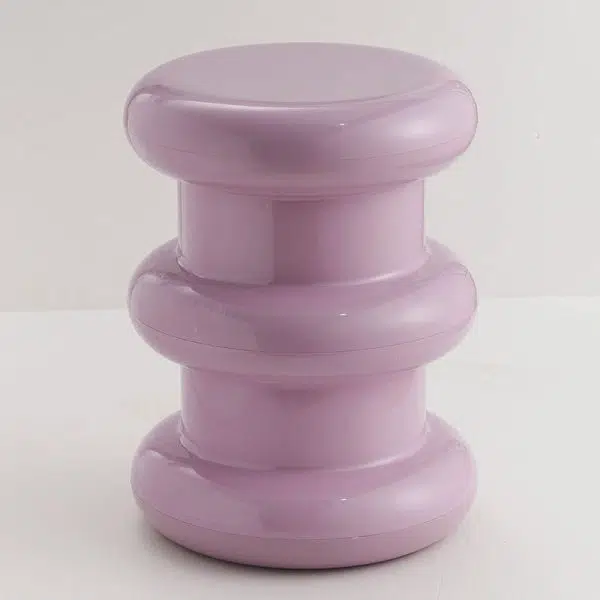 Contemporary Scandinavian Cylinder Frame Plastic Acrylic Vanity Stool 1-Leg For Bedroom - Image 23