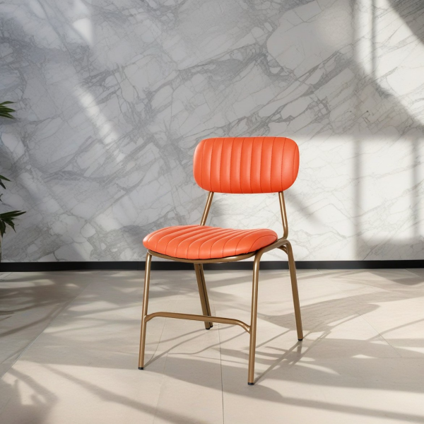 Contemporary Industrial Leather Iron Square Elliptical Stripe Dining Chair Backrest Footrest For Dining Room - Image 23