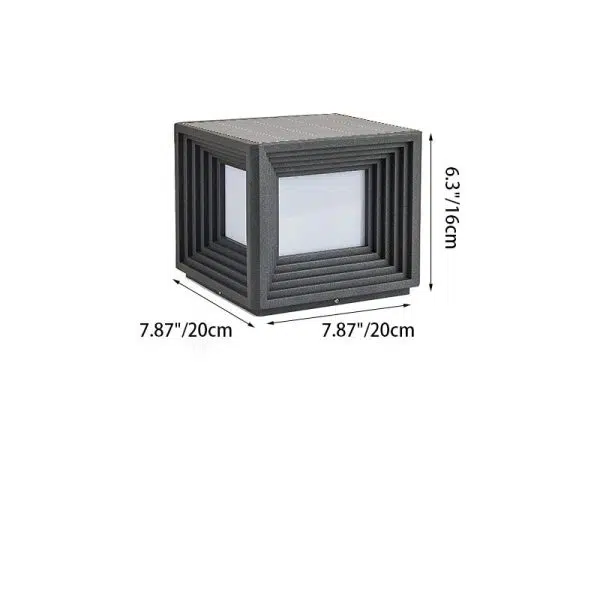 Modern Simplicity Rectangular Stainless Steel Acrylic LED Post Head Light For Outdoor Patio - Image 4