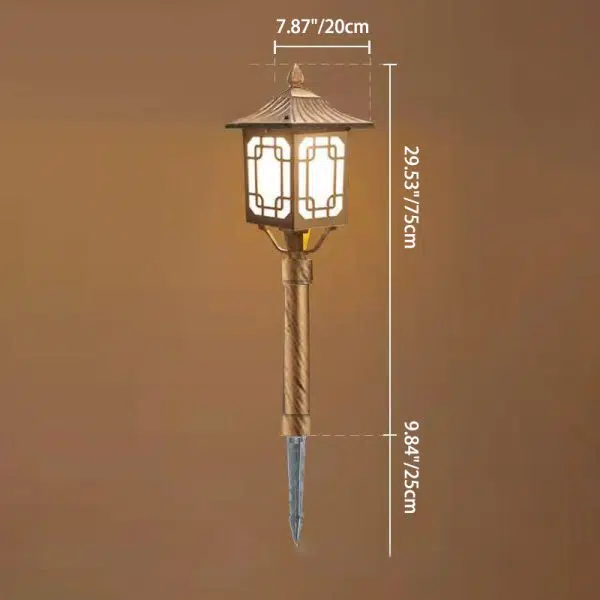 Traditional Chinese Solar Waterproof Aluminum Iron Glass Column LED Landscape Lighting Outdoor Light For Garden - Image 6