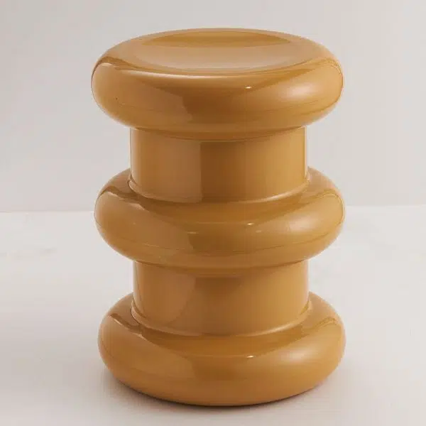 Contemporary Scandinavian Cylinder Frame Plastic Acrylic Vanity Stool 1-Leg For Bedroom - Image 24