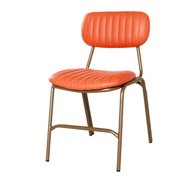 Contemporary Industrial Leather Iron Square Elliptical Stripe Dining Chair Backrest Footrest For Dining Room - Image 34