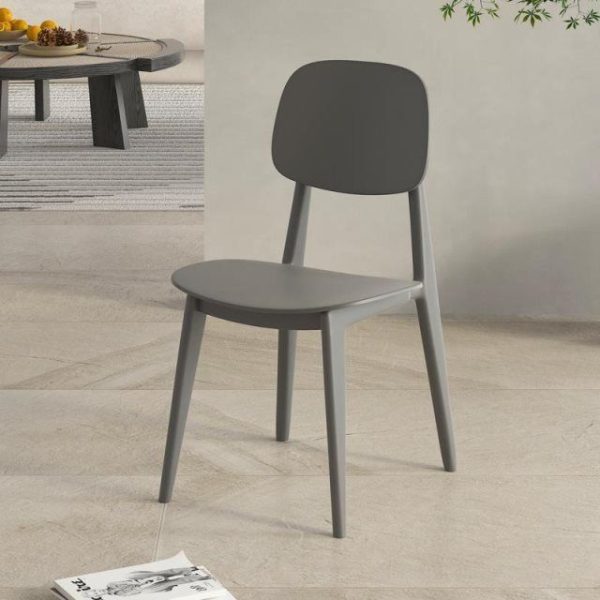 Contemporary Scandinavian Macaron Plastic Square Dining Chair Backrest For Dining Room - Image 13