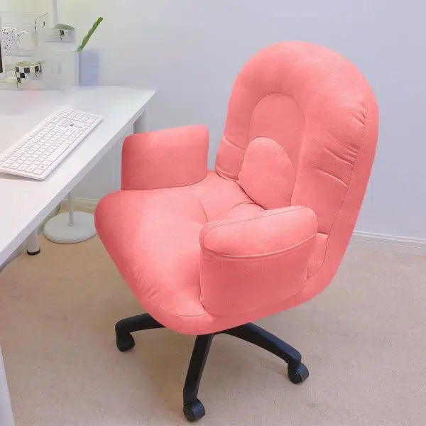 Contemporary Scandinavian Curved Square Cotton Linen Nylon Desk Chair Backrest Arm For Home Office - Image 12