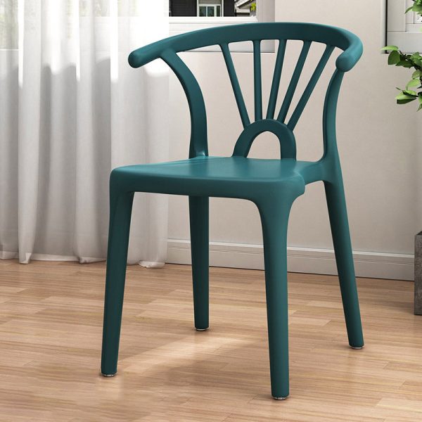 Contemporary Scandinavian Arc Plastic Stackable Dining Chair Backrest For Dining Room - Image 15