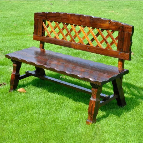 Contemporary Retro Fir Rectangular Lattice Outdoor Coffee Table & Chair Set For Outdoor Patio - Image 23