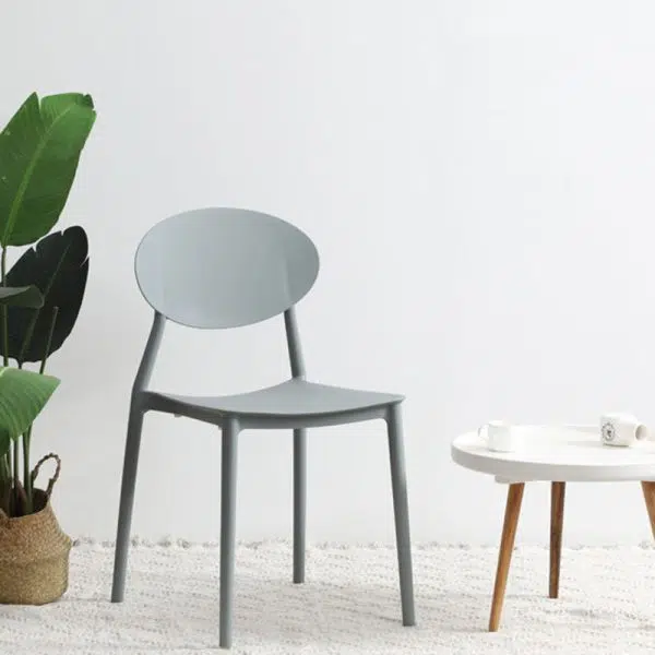 Contemporary Nordic Square Plastic Chair Backrest Armless For Living Room - Image 12